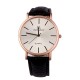 Yesurprise Montre Quartz Pour Mixte Cadran Blanc Style Simple Bracelet en cuir synthétique Noir