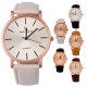 Yesurprise Montre Quartz Pour Mixte Cadran Blanc Style Simple Bracelet en cuir synthétique Noir