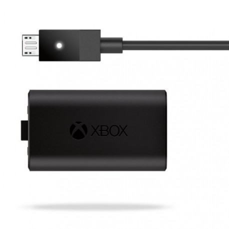 Manette sans fil pour Xbox One - noire + Play & Charge Kit pour Xbox One